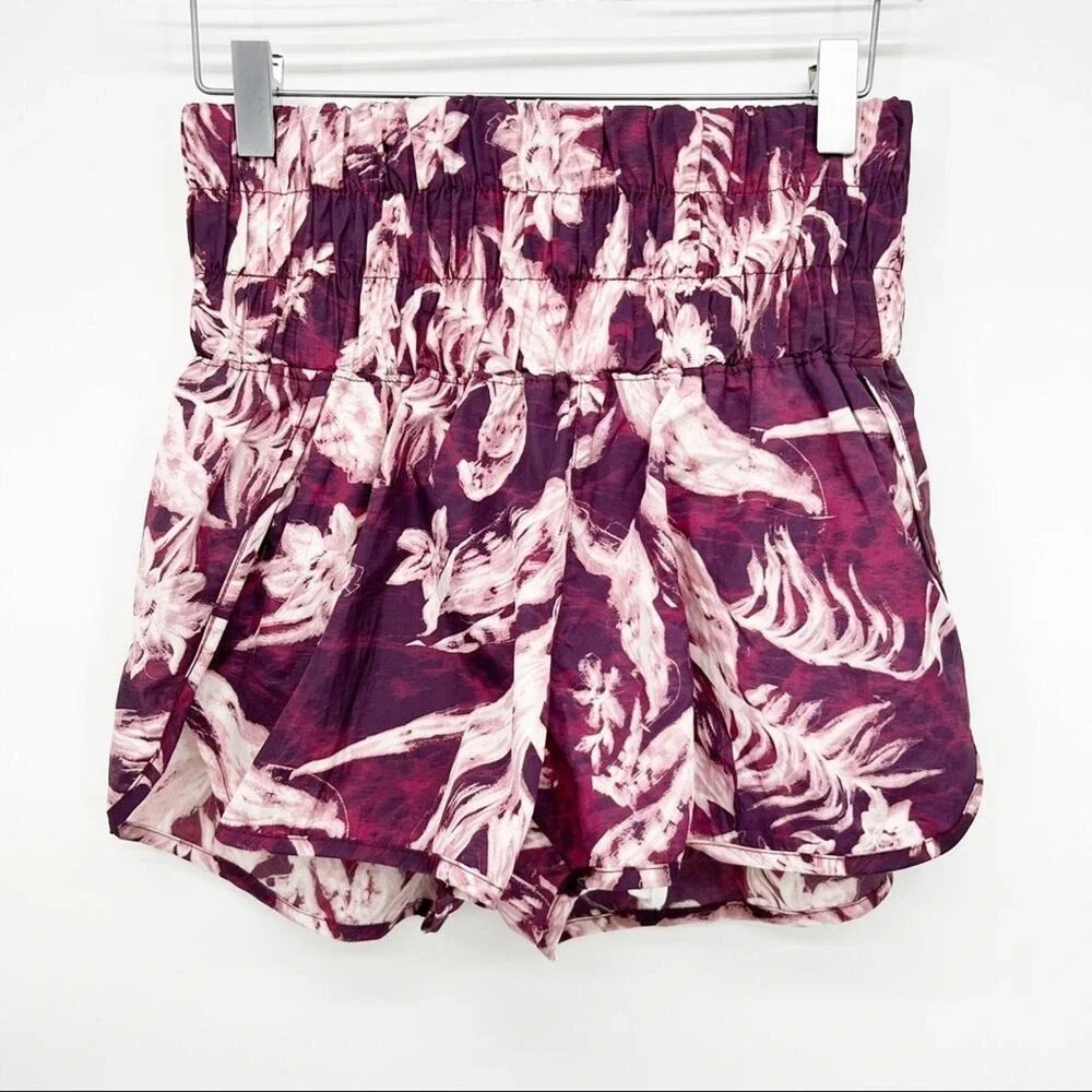 NEW Free People Movement The Way Home Tropical Print Running Shorts XS